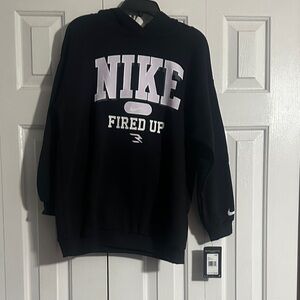 Nike Black and White and lilac 'Fired Up' Kids Hoodie
